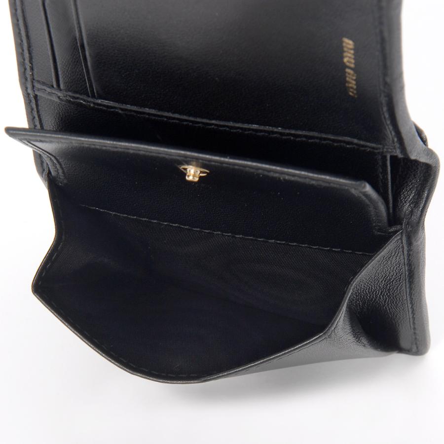 miu miu（ミュウミュウ） 三つ折り財布 レディース ブラック 5MH033
