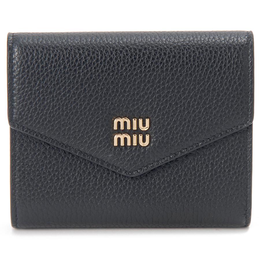 miu MIU ミュウミュウ 三つ折り財布 レディース ブラック 5MH040 miu MIU ミュウミュウ 三つ折り財布 レディース ブラック 5MH040