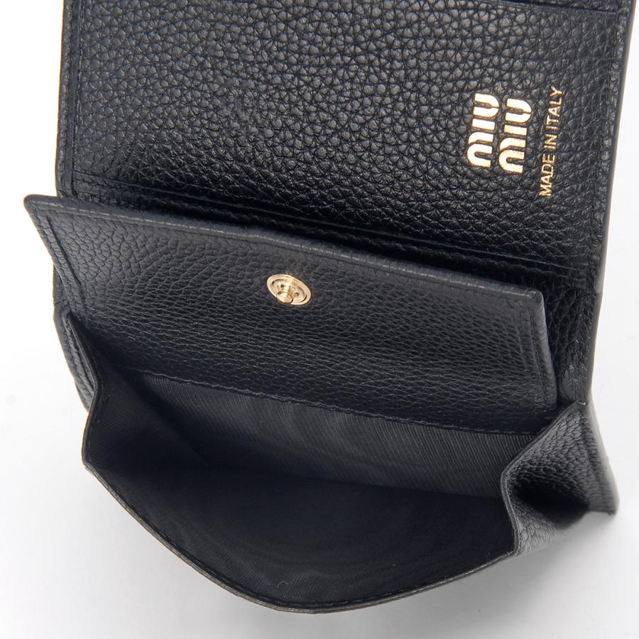 miu MIU ミュウミュウ 三つ折り財布 レディース ブラック 5MH040 miu MIU ミュウミュウ 三つ折り財布 レディース ブラック 5MH040