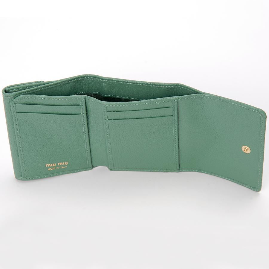 miu miu（ミュウミュウ） 二つ折り財布 レディース グリーン 5MH043