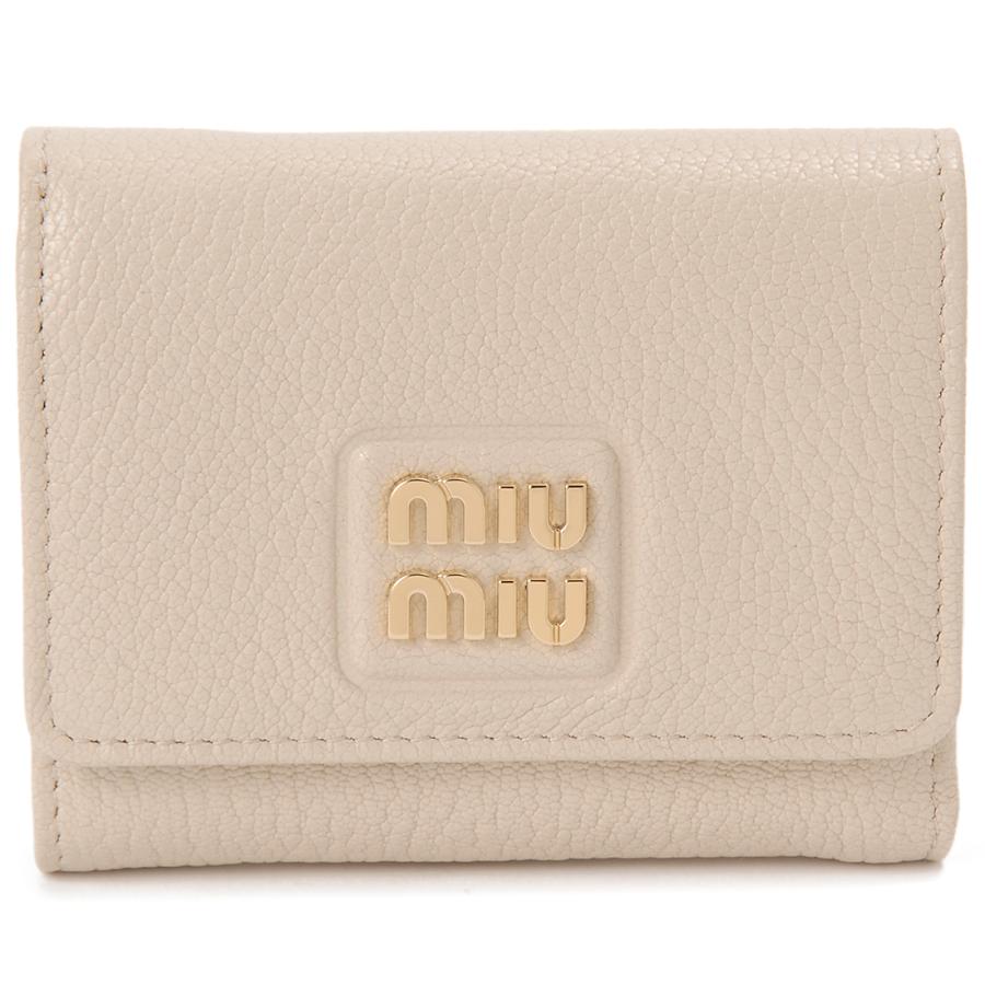 miu MIU ミュウミュウ 二つ折り財布 レディース アイボリー miu MIU ミュウミュウ 二つ折り財布 レディース アイボリー