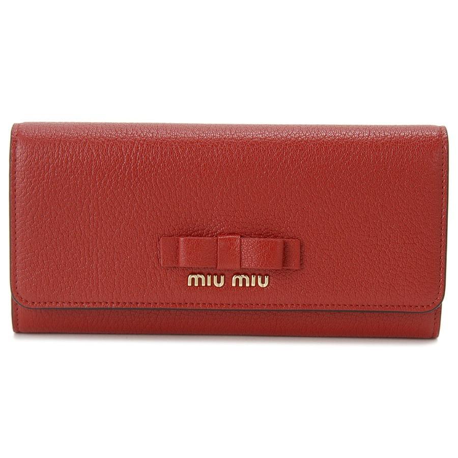 miu ミュウミュウ MIU 長財布 5MH109 3R7 F0JU2 本革 リボン 財布 