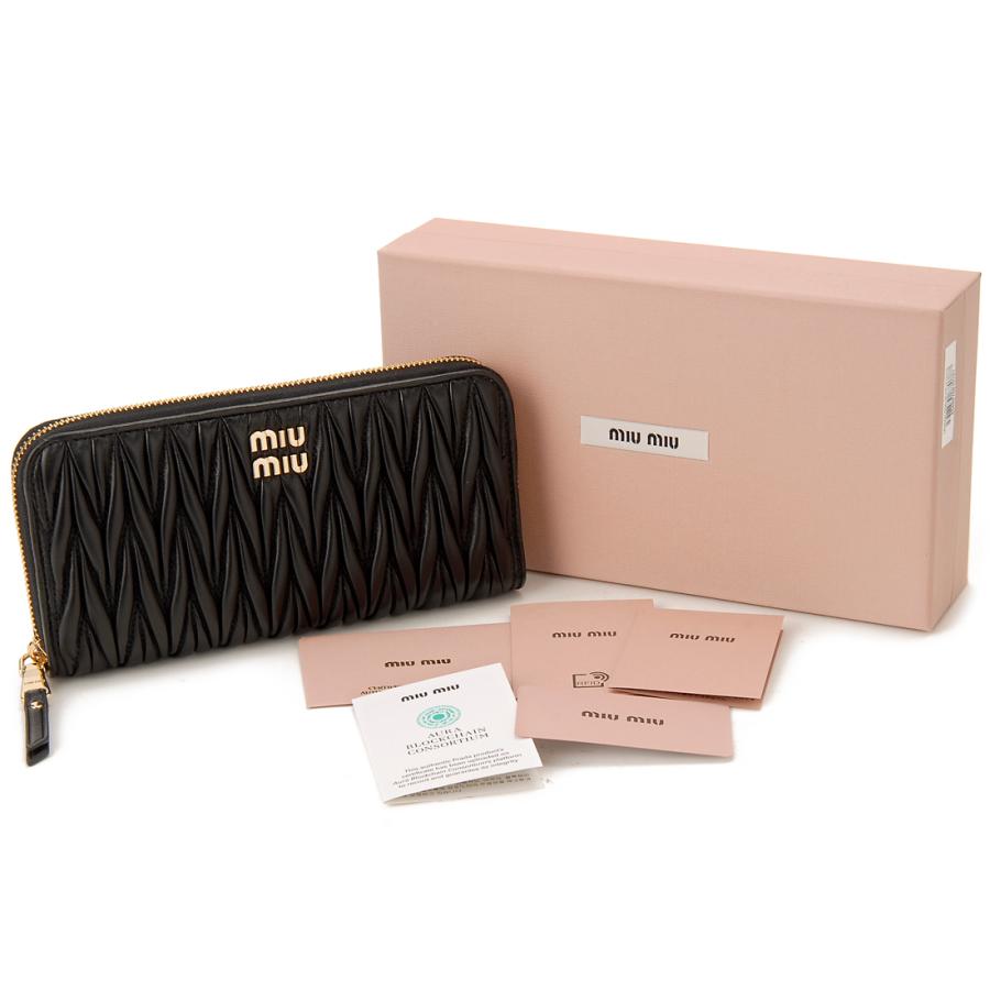 ミュウミュウ 財布 レディース 5ML506 2FPP F0002 ブラック miu ミュウミュウ MIU マテラッセレザー 財布 ブラック