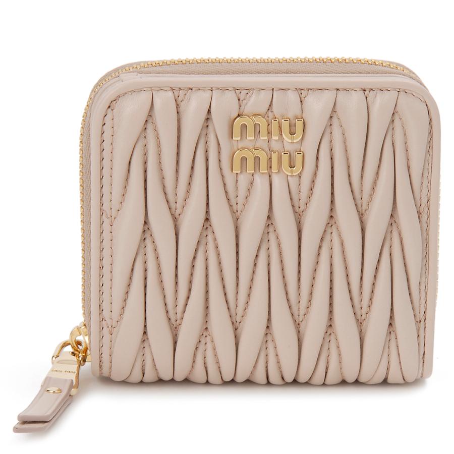 miu MIU ミュウミュウ 二つ折り財布 レディース ベージュ 5ML522 miu MIU ミュウミュウ 二つ折り財布 レディース ベージュ 5ML522