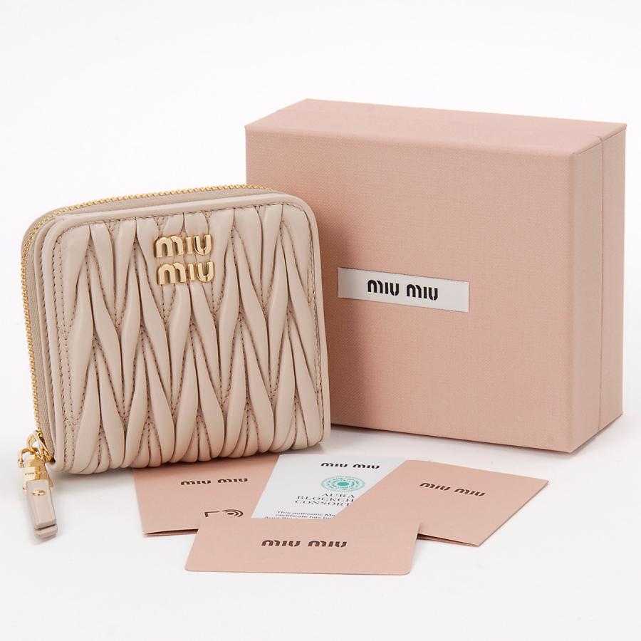 miu MIU ミュウミュウ 二つ折り財布 レディース ベージュ 5ML522 miu MIU ミュウミュウ 二つ折り財布 レディース ベージュ 5ML522