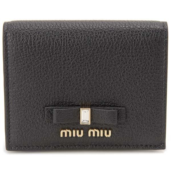 miu miu（ミュウミュウ） 二つ折り財布 レディース ブラック 黒 5MV204