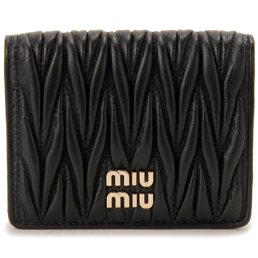 miu miu（ミュウミュウ） 二つ折り財布 レディース ブラック 5MV204 