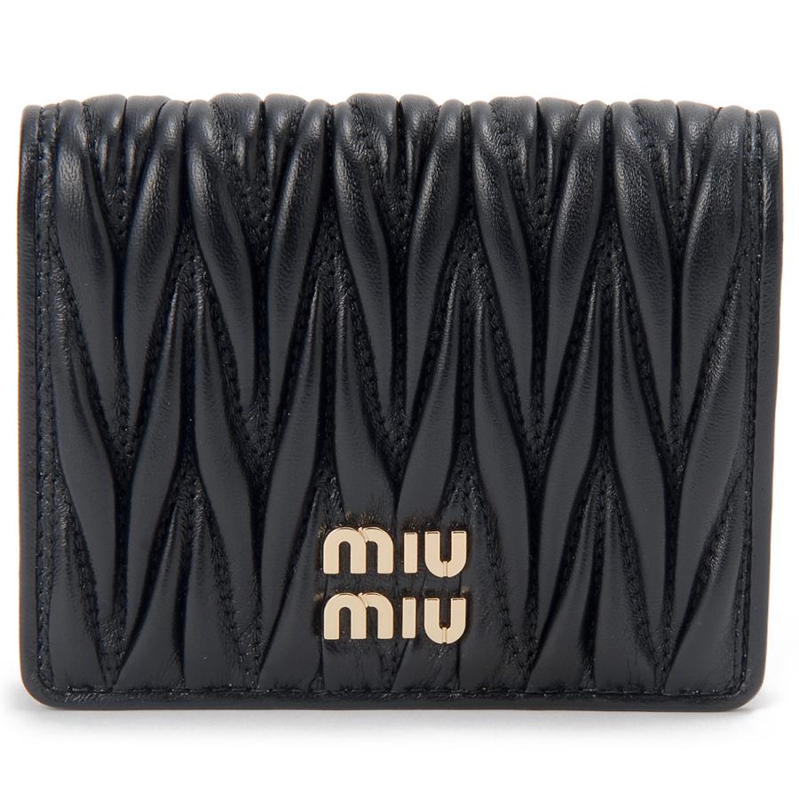 MIU MIU ミュウミュウ 二つ折り財布 レディース 5MV204 AFPP F0002 マテラッセ miu miu（ミュウミュウ） 二つ折り財布 レディース 5MV204 AFPP F0002