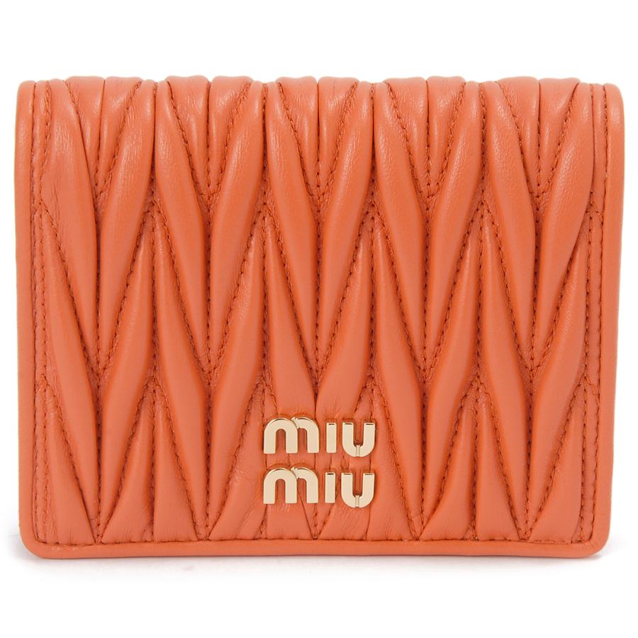 miu MIU ミュウミュウ 二つ折り財布 レディース オレンジ 5MV204