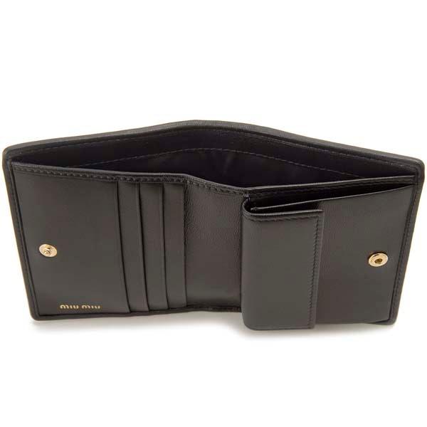 MIU MIU ミュウミュウ マテラッセ 二つ折り財布 5MV204 ブラック 楽天市場】ミュウミュウ 二つ折り財布 マテラッセ ブラック