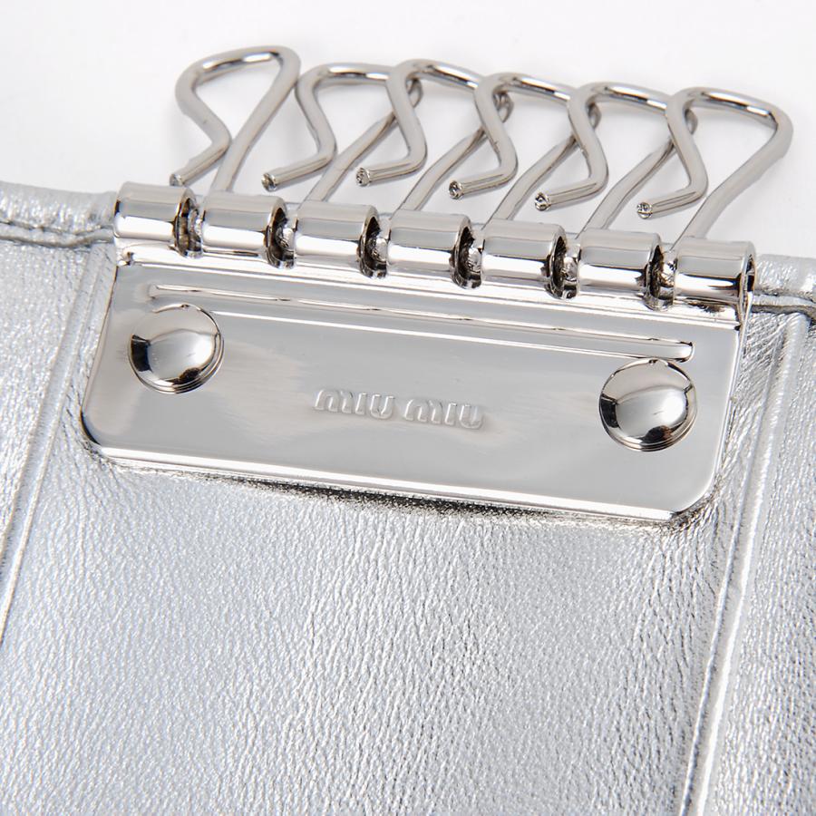 MIU MIU ミュウミュウ キーケース 5PG004 AFPP F0118 マテラッセ miu MIU ミュウミュウ キーケース シルバー 5PG004 AFPP F0118
