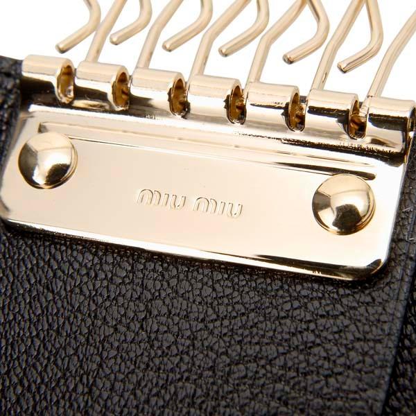 miu miu（ミュウミュウ） キーケース レディース ブラック 5PG222 2D7A