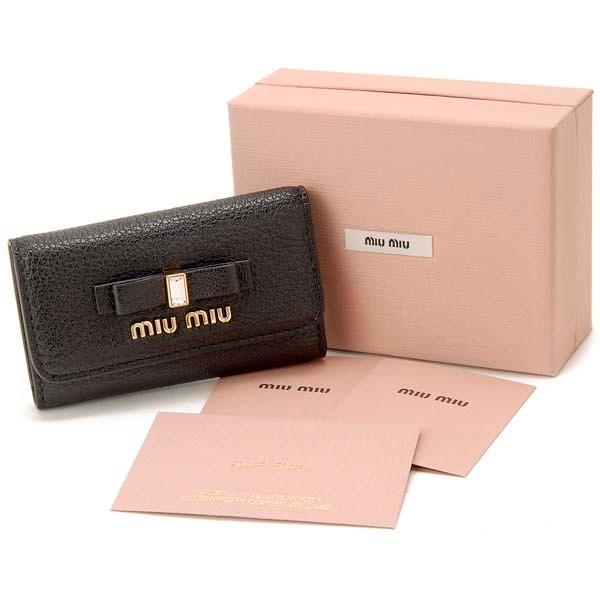 miu miu（ミュウミュウ） キーケース レディース ブラック 5PG222 2D7A