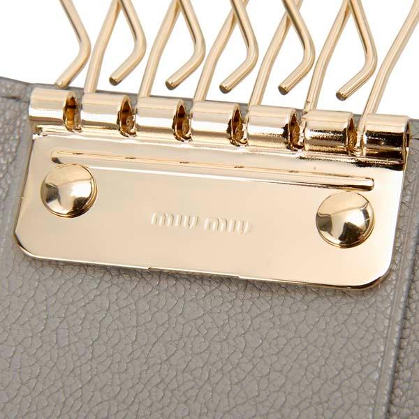 miu miu（ミュウミュウ） キーケース グレー 5PG222 2D7A F0424 リボン