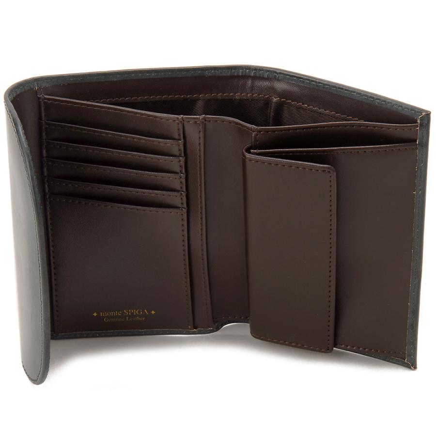 モンテスピガ monte SPIGA ブライドルレザー 三つ折り財布 ハンディ