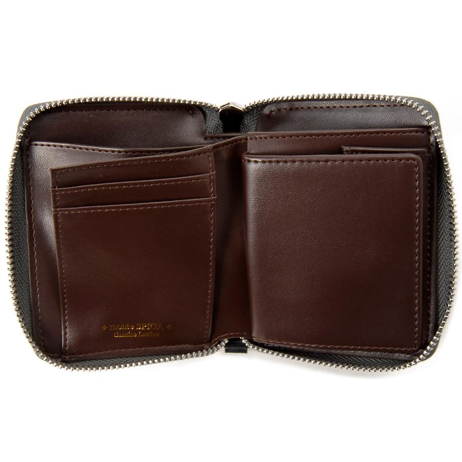 モンテスピガ monte SPIGA ブライドルレザー 二つ折り財布 メンズ
