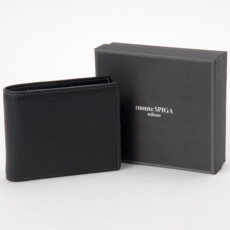 monte SPIGA モンテスピガ 二つ折り財布 フランス製牛革 メンズ MONTE SPIGA monte モンテスピガ 二つ折り財布 フランス製牛革