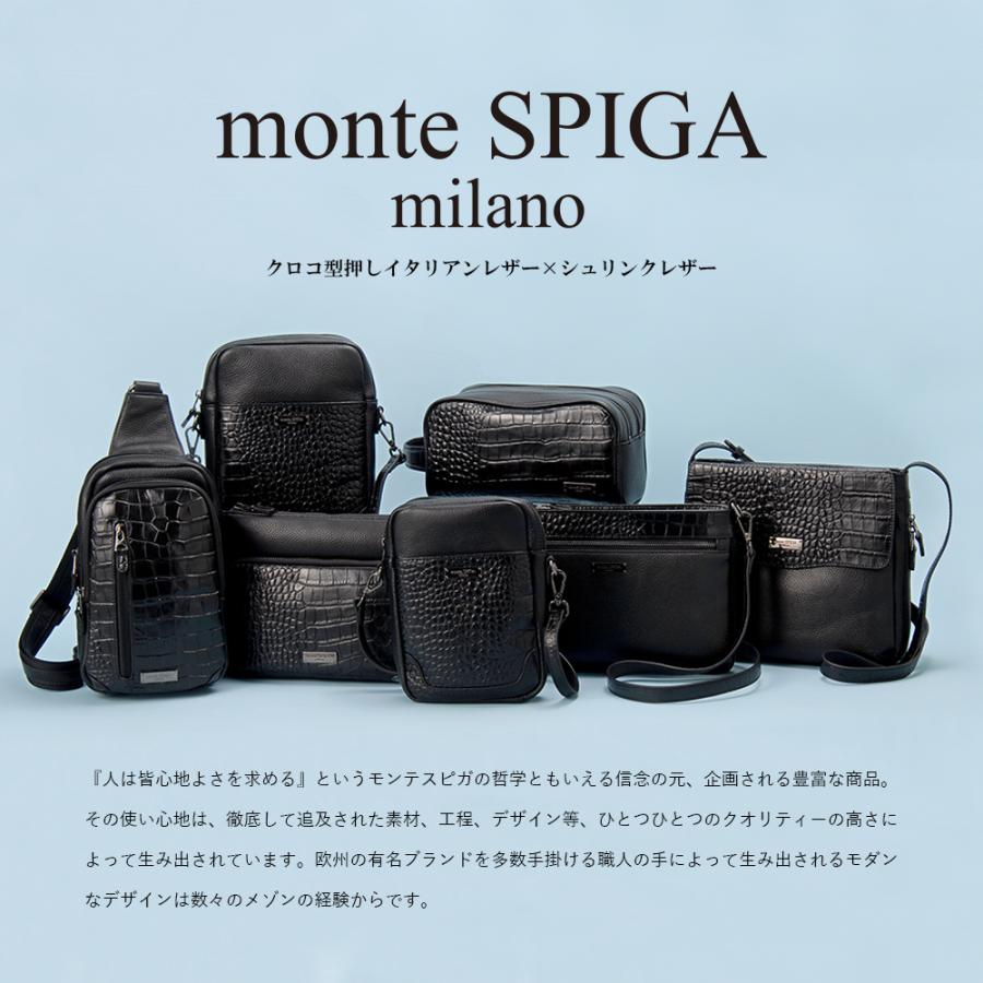 ヤフービッグボーナス monte SPIGA モンテスピガ ショルダーバッグ メンズ ブラック イタリアンレザー MOSMTP019MBK｜s-select｜07