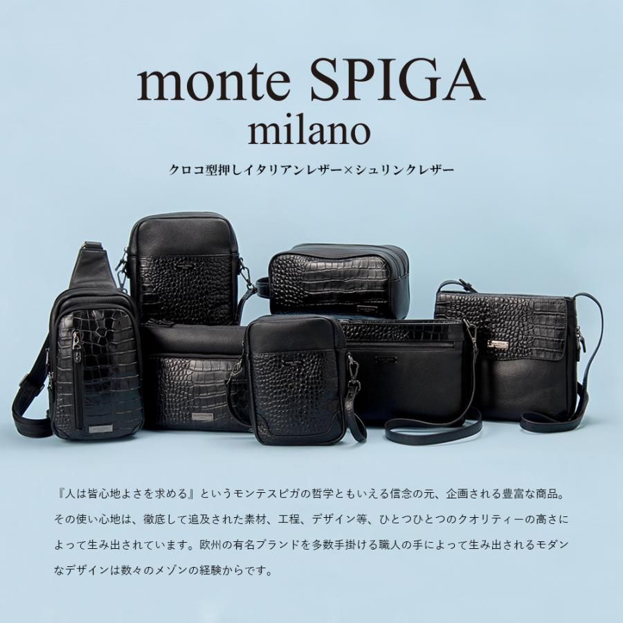 3月決算セール モンテスピガ monte SPIGA ショルダーバッグ メンズ ブラック イタリアンレザー MOSMTP021BK | MONTE SPIGA | 07