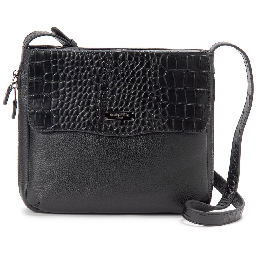 monte SPIGA モンテスピガ ショルダーバッグ メンズ ブラック イタリアンレザー MOSMTP029BK MONTE SPIGA（モンテスピガ） ボーナスストア5%OFF ショルダーバッグ