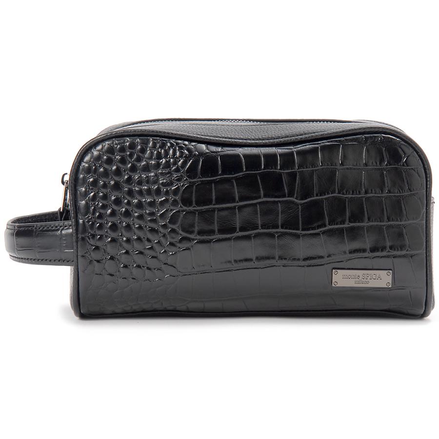 只今決算セール モンテスピガ monte SPIGA セカンドバッグ メンズ ブラック イタリアンレザー MOSMTP034BK | MONTE SPIGA