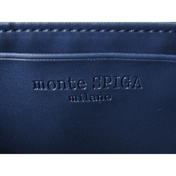 只今決算セール モンテスピガ monte SPIGA L字型長財布 MOSQS312NV ネイビー メンズ 財布 新品 |  | 03