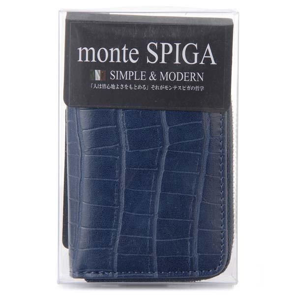 只今決算セール モンテスピガ monte SPIGA コインケース 小銭入れ ブルー メンズ MOSQS372DNV クロコダイル型押しウォレット |  | 04
