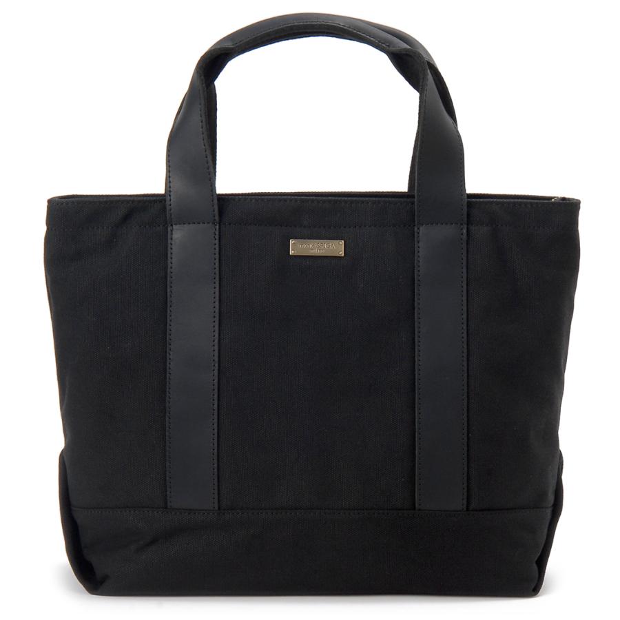 monte SPIGA モンテスピガ コットン＆オイルレザー トートバッグ メンズ ブラック MOSWMTP022BK MONTE SPIGA（モンテスピガ） コットン＆オイルレザー トートバッグ