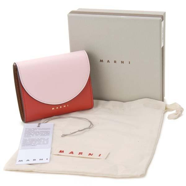 MARNI（マルニ） 三つ折り財布 レディース レッド×ピンク PFMO0004Q2