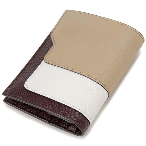 MARNI（マルニ） 二つ折り財布 コンパクト財布 ベージュ×ホワイト