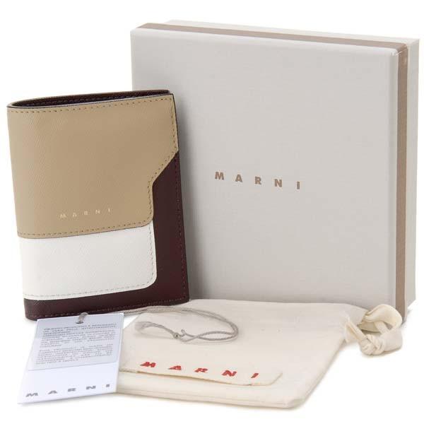 マルニ Marni 二つ折り財布 コンパクト財布 ベージュ ホワイト ブラウン レディース Mrn Pfmoq14u13 Z244m S Select 通販 Yahoo ショッピング