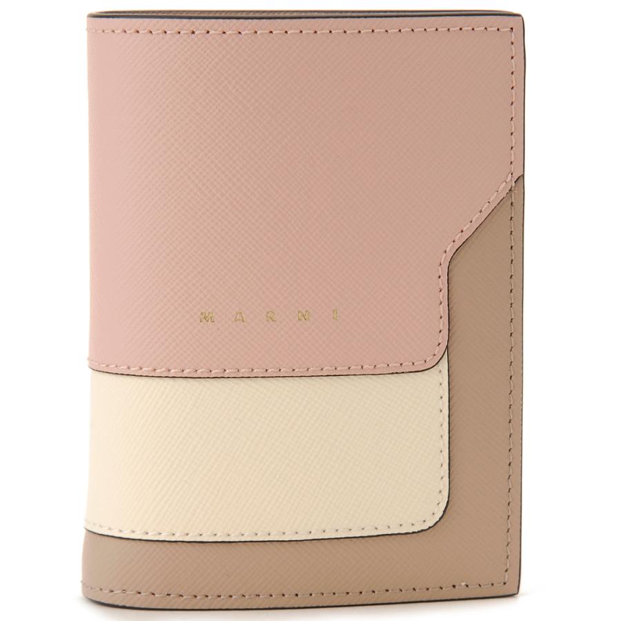 ネットオフ 送料得店  MARNI マルニ 二つ折り財布 レディース ピンク PFMOQ14U13 Z605M 小物