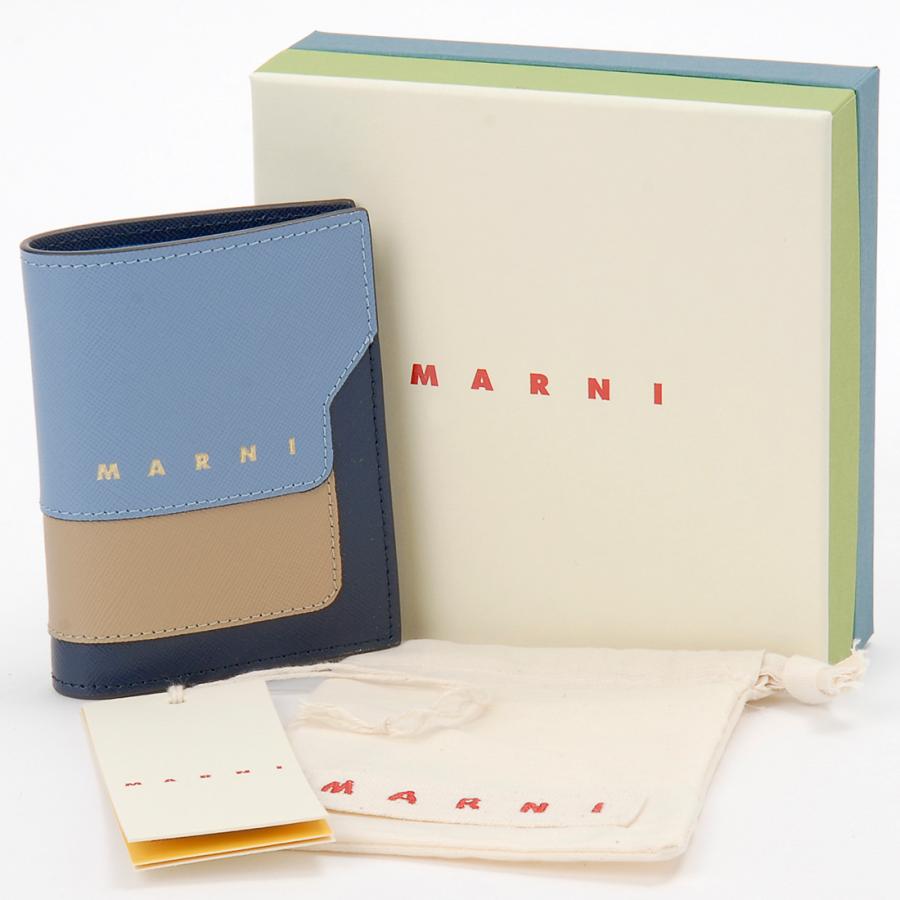 MARNI マルニ 三つ折り財布 ナイトブルー PFMOQ14U26 ZO877 MARNI マルニ 二つ折り財布 レディース ナイトブルー PFMOQ14U26