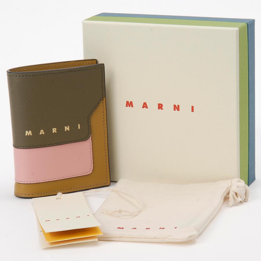 ボーナスストアPlus10％対象店 マルニ MARNI 二つ折り財布 レディース ディープセージ PFMOQ14U28 ZO957の画像