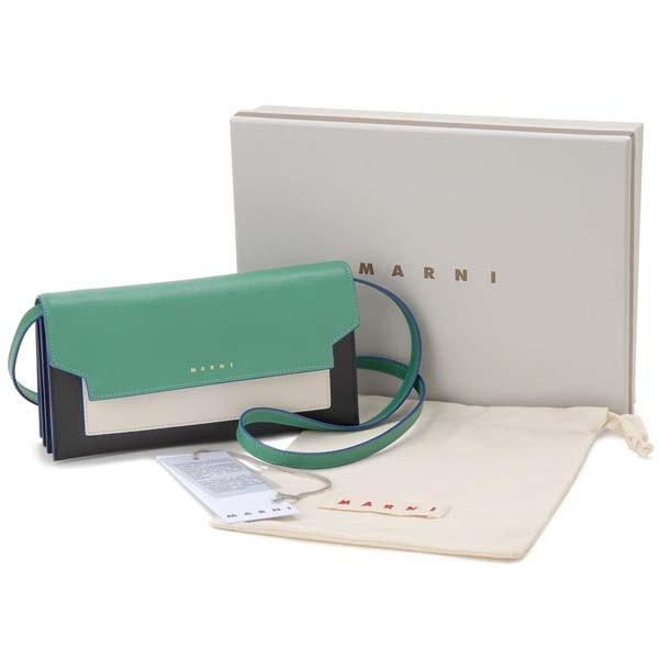 MARNI マルニ ショルダーバッグ 長財布 グリーン×ホワイト