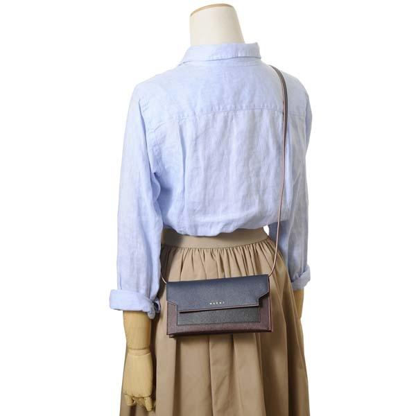 MARNI（マルニ） ショルダーバッグ 長財布 ブルー×ブラック×レッド
