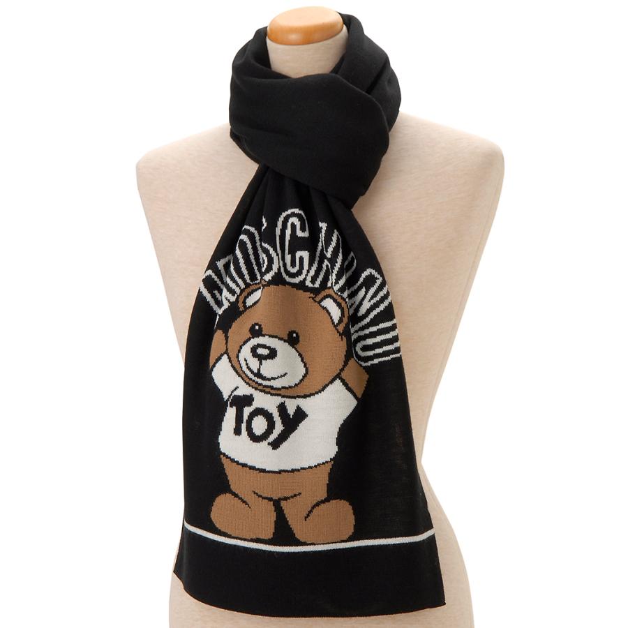 Moschino モスキーノ マフラー スカーフ レディース ブラック 30747M2798 016 MOSCHINO（モスキーノ） マフラー スカーフ レディース ブラック