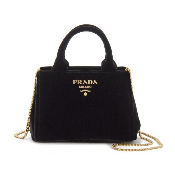 PRADA ブラック ベルベット トートバッグ PRADA（プラダ） トートバッグ 1BA038 068 V COO F0002 ベルベット