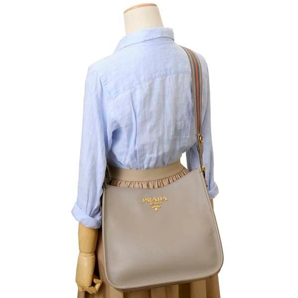 PRADA プラダ ショルダーバッグ レディース グレー 1BC073 2BBE