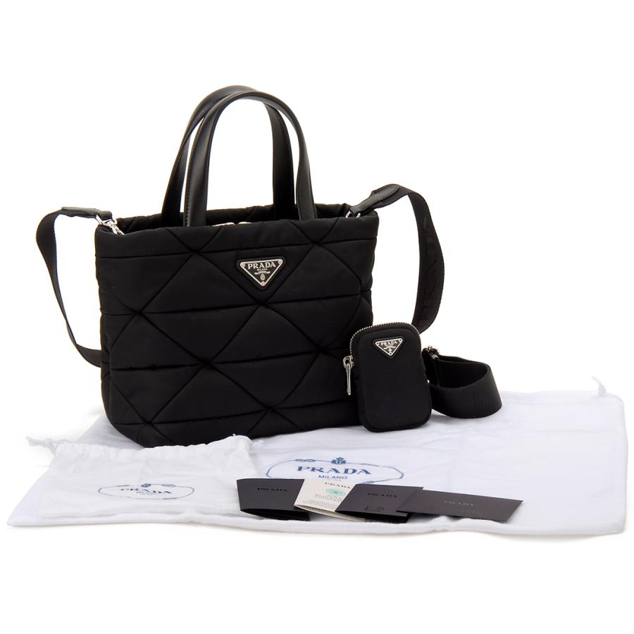 PRADA ブラック リボン付きトートバッグ PRADA プラダ トートバッグ レディース ブラック 1BG373 RDJN