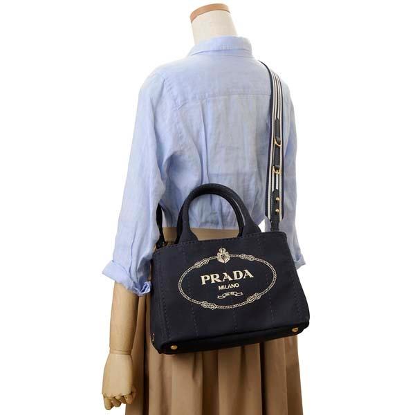 PRADA プラダ トートバッグ レディース ネイビー ブラック PRADA プラダ トートバッグ レディース ネイビー ブラック