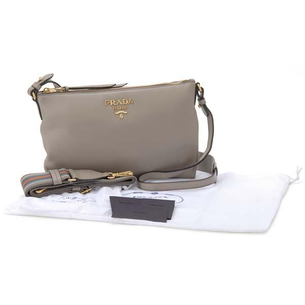 PRADA パーティーバッグ グレー PRADA プラダ 2WAYハンドバッグ 1BA002 サフィアーノ グレー