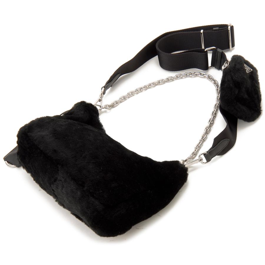 PRADA 99AW ファーナイロンショルダーバッグ PRADA（プラダ） ショルダーバッグ レディース ブラック 1BH204 2EC9