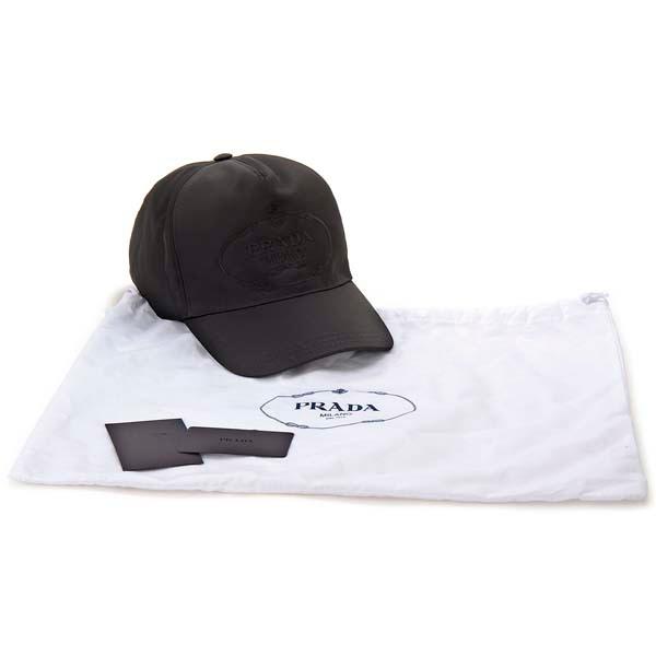 PRADA プラダ キャップ 帽子 レディース ブラック Lサイズ