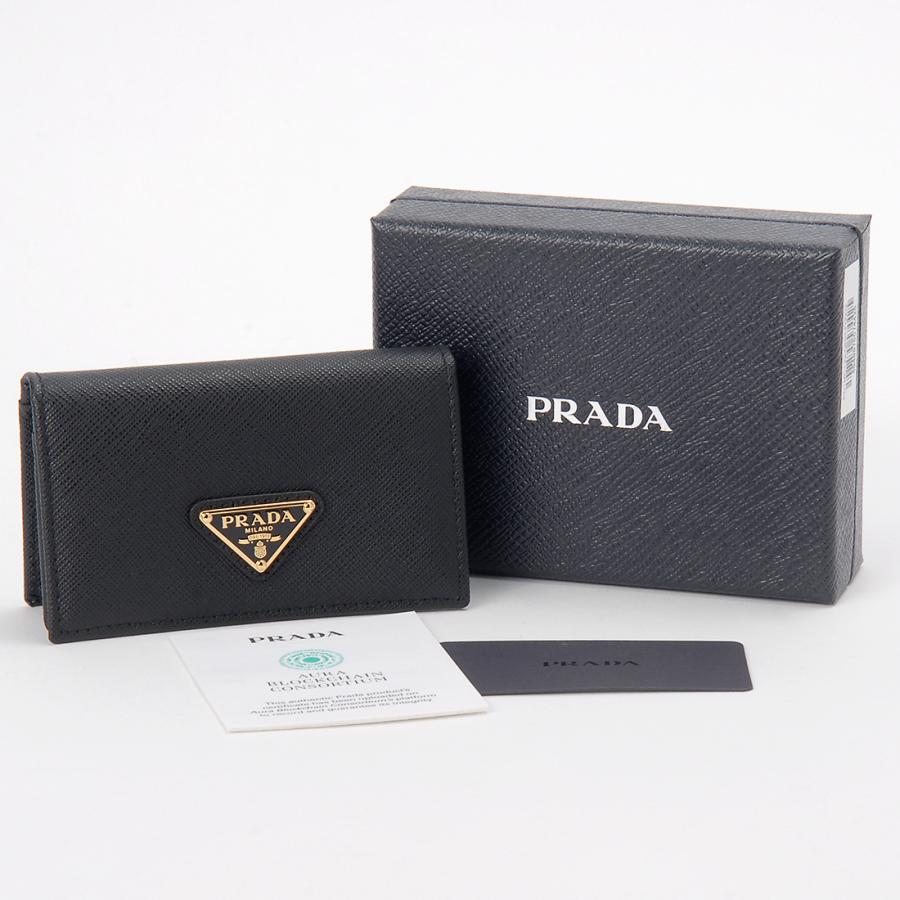 プラダ PRADA 名刺入れ カードケース ブラック 1MC122 QHH F0002 サフィアーノ メンズ レディースの画像