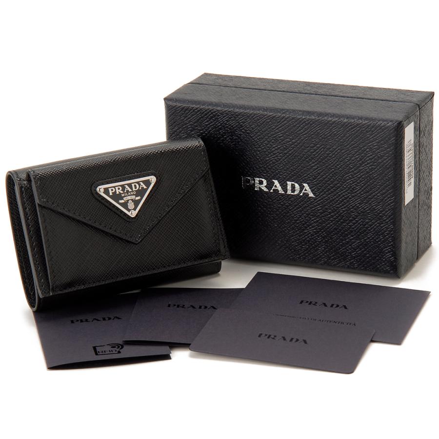 PRADA（プラダ） 三つ折り財布 レディース ブラック 1MH021 QHH F0632