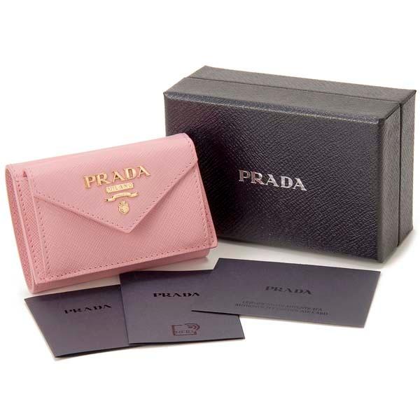 PRADA（プラダ） 財布 三つ折り財布 レディース ピンク 1MH021 QWA