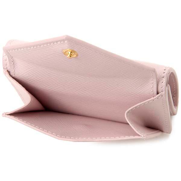 FRID付✨プラダ　折り財布　1MH021 サフィアーノ　ピンクベージュ PRADA（プラダ） 三つ折り財布 レディース ピンク 1MH021 QWA F0E18