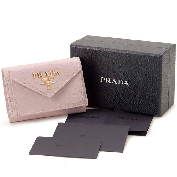 PRADA（プラダ） 三つ折り財布 レディース ピンク 1MH021 QWA F0E18