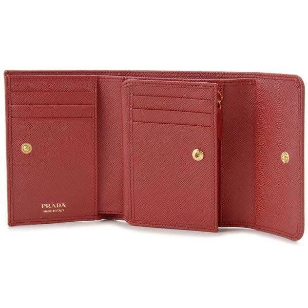 PRADA 三つ折り財布 サフィアーノ PRADA プラダ 三つ折り財布 レディース レッド 1MH025 QWA F068Z